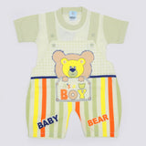 Newborn Boys Half Sleeves Romper - Light Green, Newborn Boys Rompers, Chase Value, Chase Value