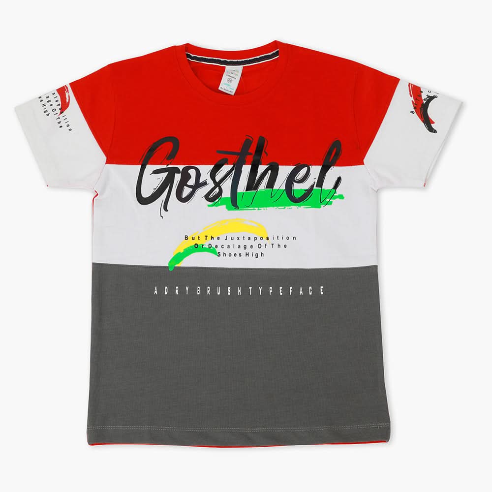 Boys Half Sleeves T-Shirt - Red, Boys T-Shirts, Chase Value, Chase Value