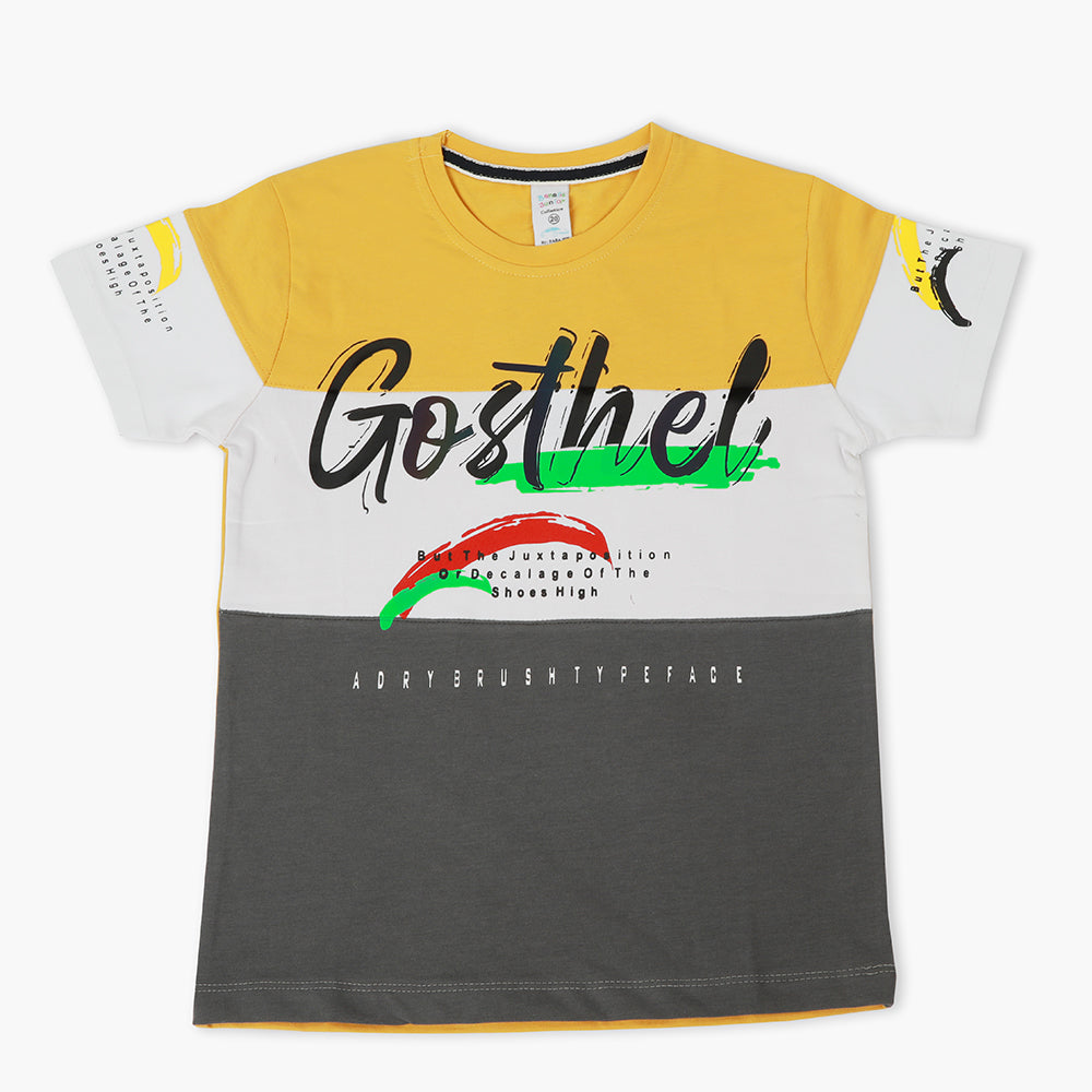 Boys Half Sleeves T-Shirt - Yellow, Boys T-Shirts, Chase Value, Chase Value