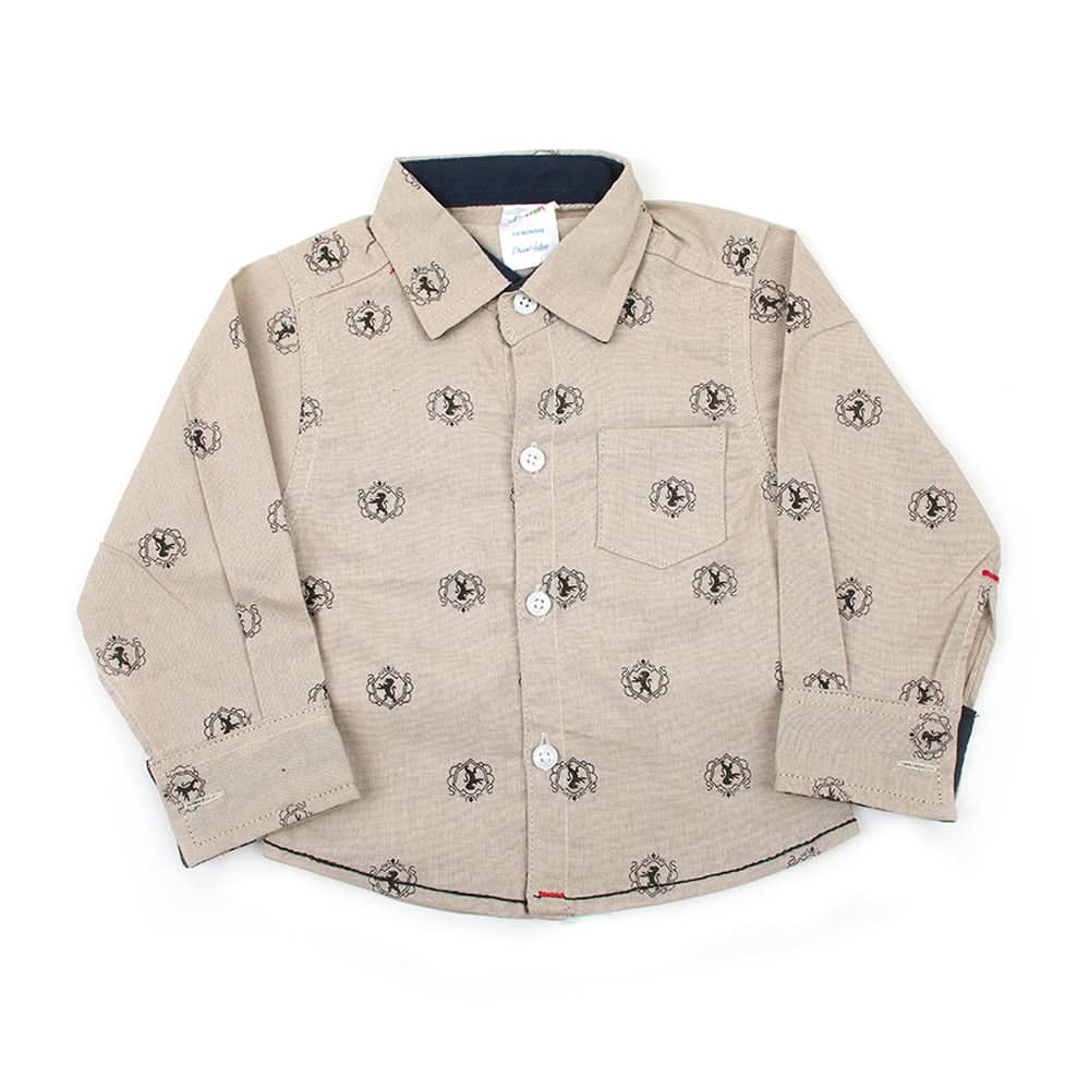 Newborn Boys Full Sleeves Shirt - Beige, Newborn Boys Winterwear, Chase Value, Chase Value