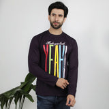 Men's Full Sleeves Printed T-Shirt - Purple, Men's T-Shirts & Polos, Chase Value, Chase Value