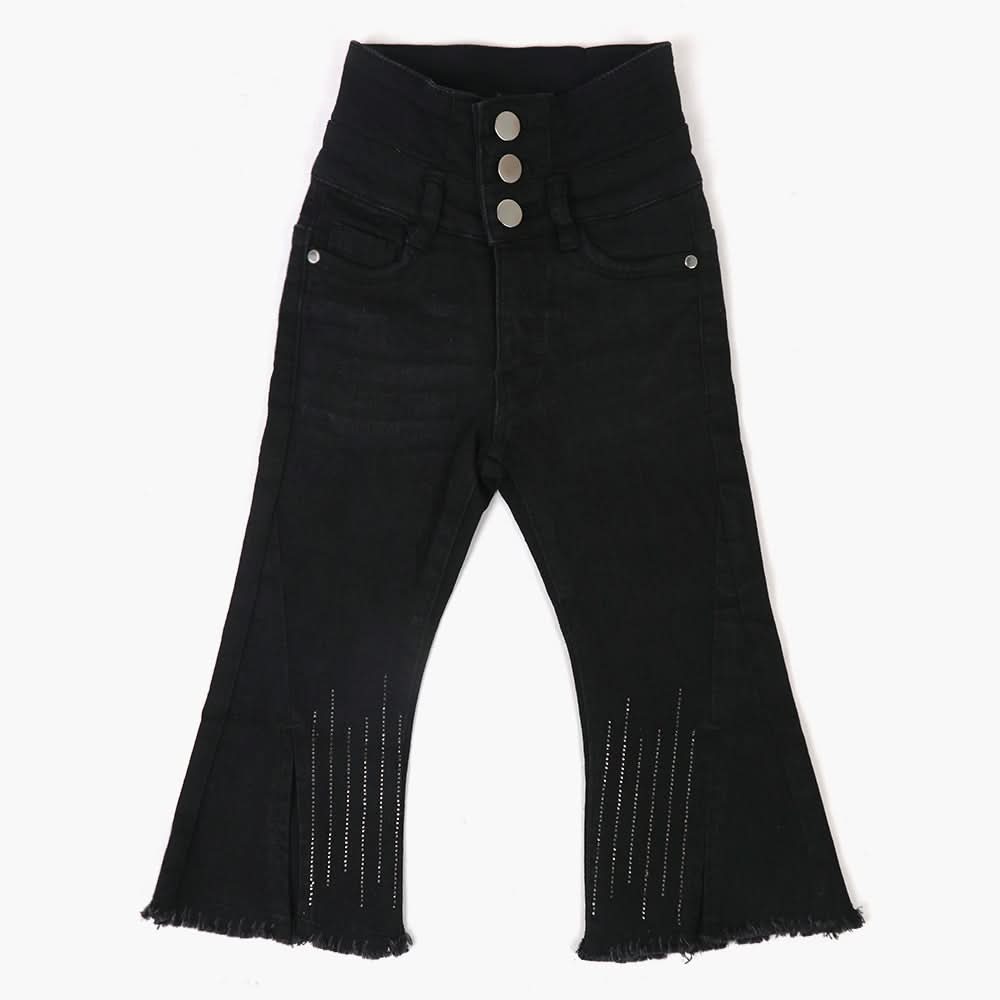 Girls Denim Pant - Black, Girls Pants & Capri, Chase Value, Chase Value