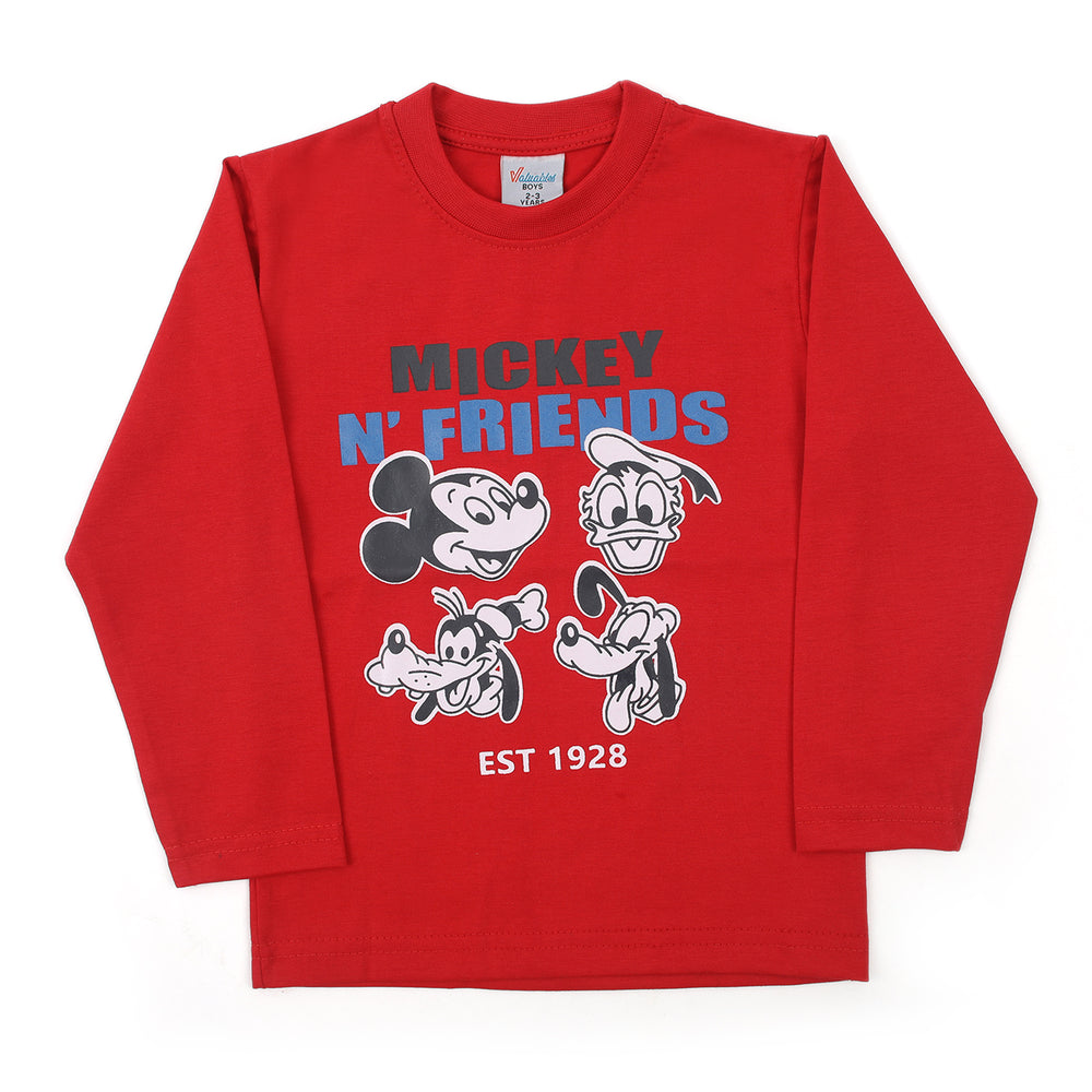 Boys Full Sleeves T-Shirt - Red, Boys T-Shirts, Chase Value, Chase Value