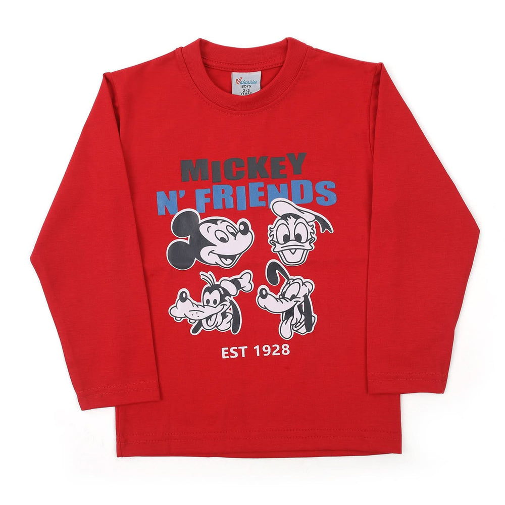 Boys Full Sleeves T-Shirt - Red, Boys T-Shirts, Chase Value, Chase Value