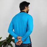 Men's Full Sleeves Polo T-Shirt - Blue, Men's T-Shirts & Polos, Chase Value, Chase Value