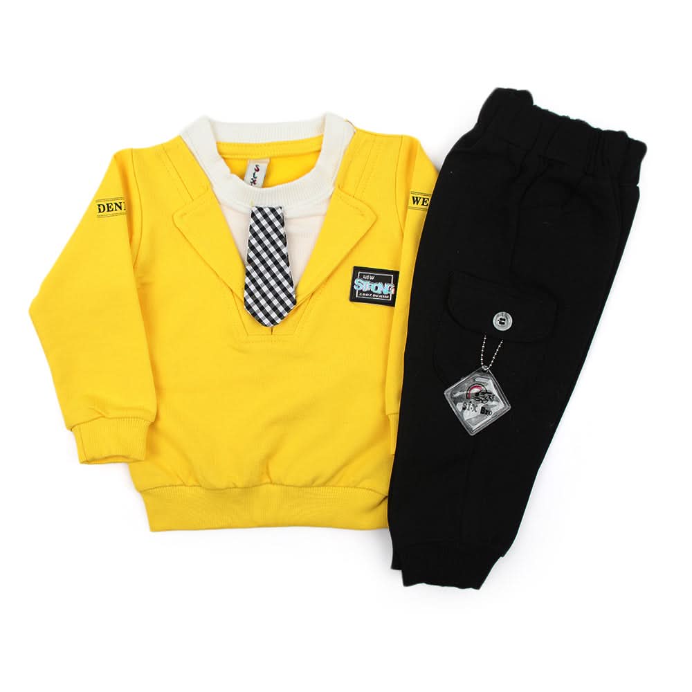 Newborn Girls Full Sleeves Suit - Yellow, Newborn Girls Sets & Suits, Chase Value, Chase Value