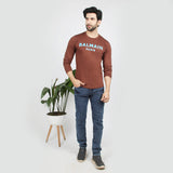 Men's Full Sleeves T-Shirt - Dark Brown, Men's T-Shirts & Polos, Chase Value, Chase Value