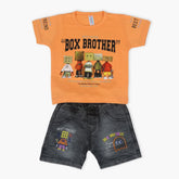 Newborn Boys Half Sleeves Suit - Orange, Newborn Boys Sets & Suits, Chase Value, Chase Value