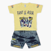 Newborn Boys Half Sleeves Suit - Yellow, Newborn Boys Sets & Suits, Chase Value, Chase Value