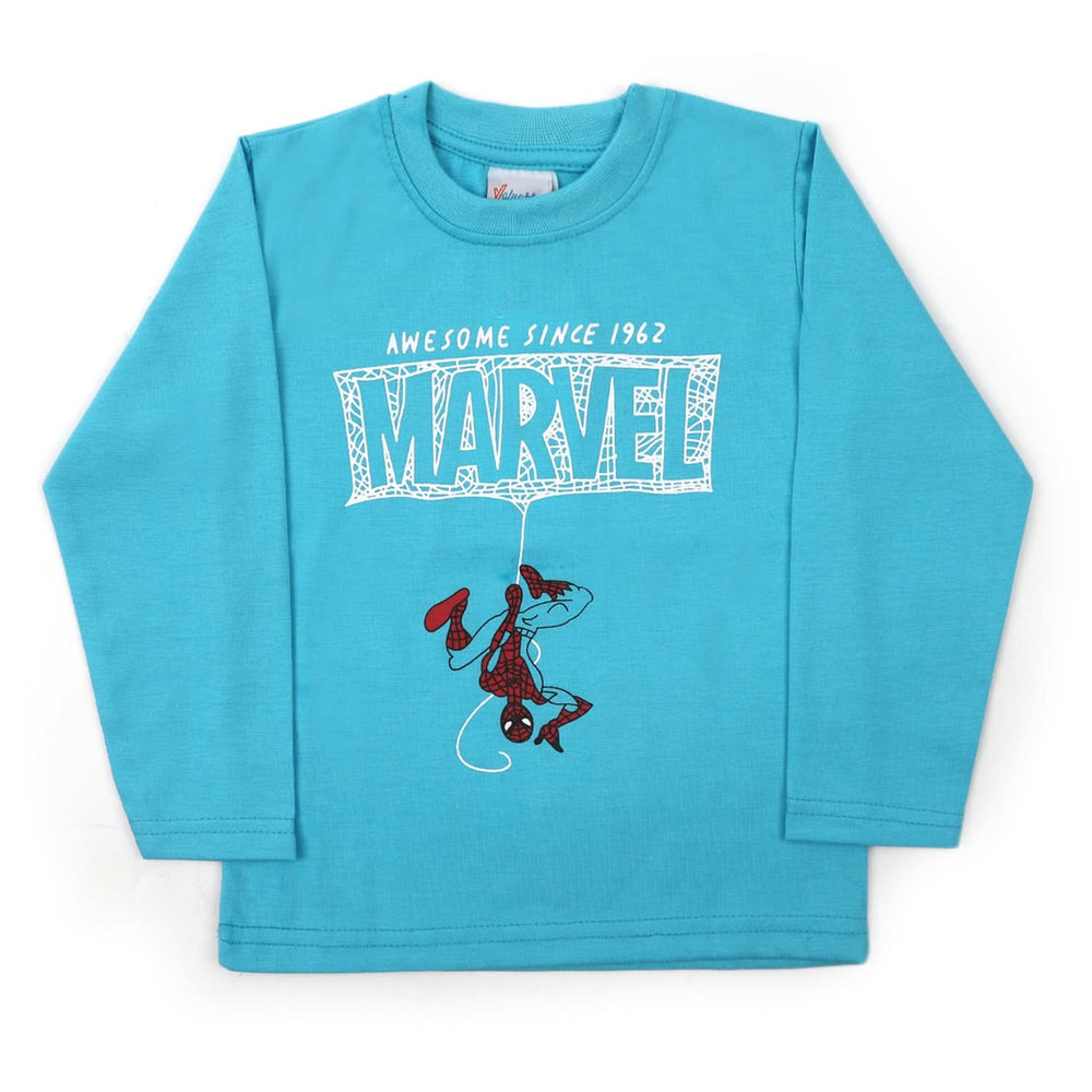 Boys Full Sleeves T-Shirt - Sky Blue, Boys T-Shirts, Chase Value, Chase Value