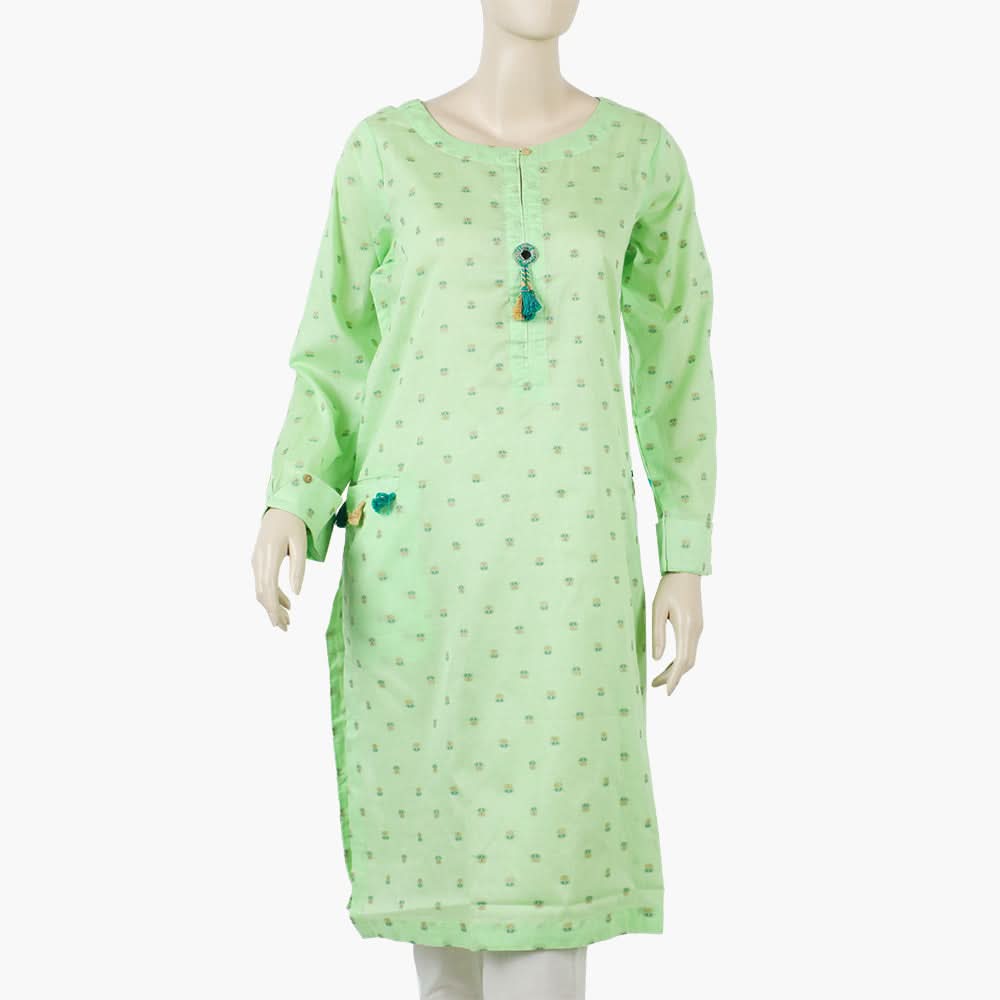 Women's Stitched Kurti - Pista Green, Women Ready Kurtis, Chase Value, Chase Value