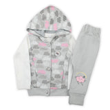 Girls Full Sleeves 3pcs Suit - Pink, Girls Suits, Chase Value, Chase Value