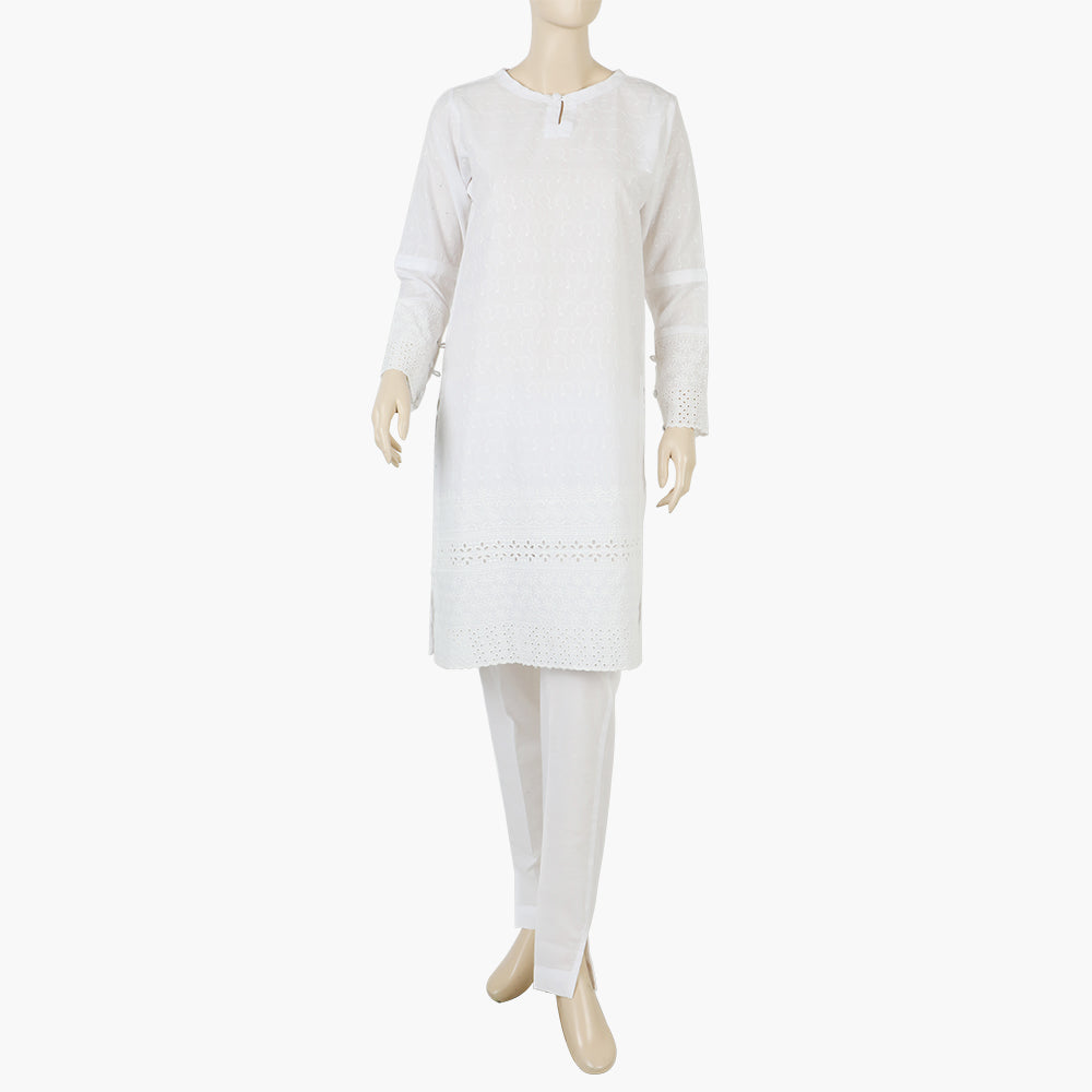 Women's Plain Shalwar Suit - White, Women Shalwar Suits, Chase Value, Chase Value