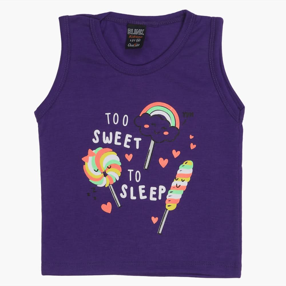 Girls Sando T-Shirt - Purple, Girls T-Shirts, Chase Value, Chase Value