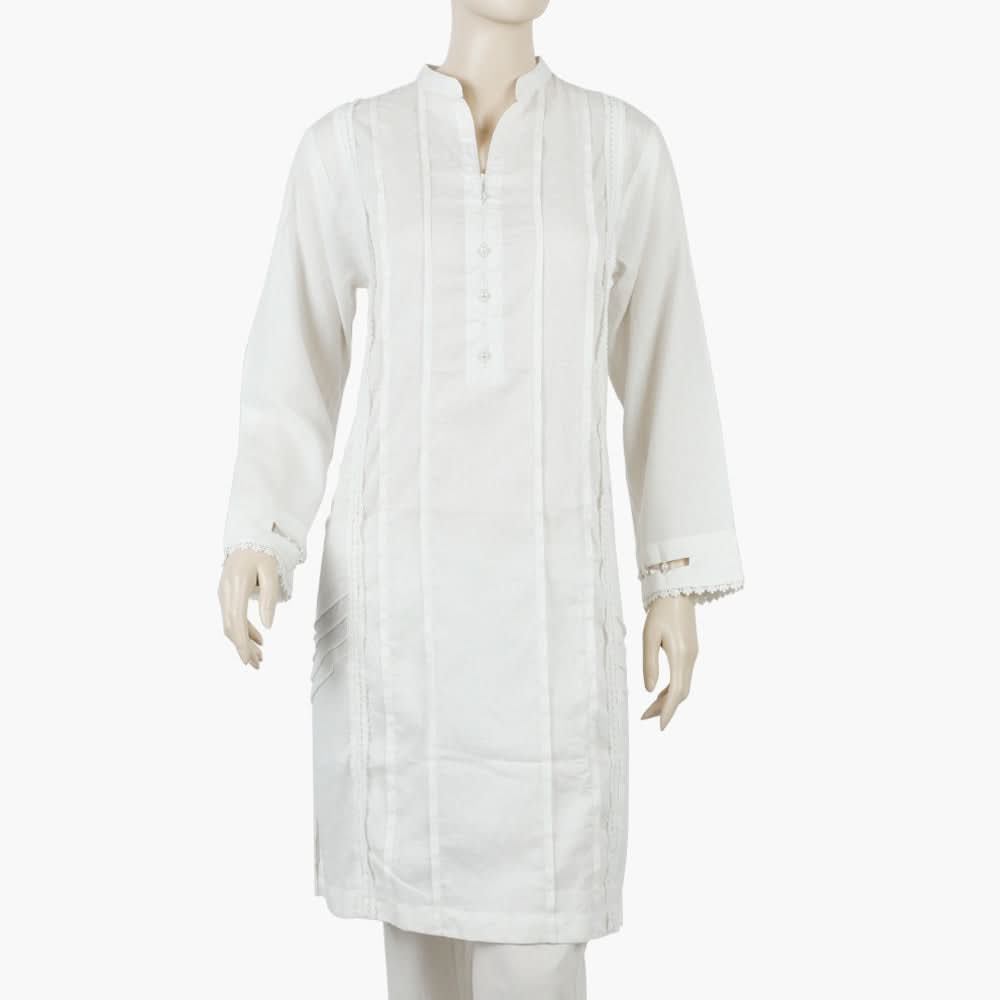 Women's Stitched Kurti - White, Women Ready Kurtis, Chase Value, Chase Value