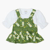 Newborn Girls Full Sleeves Frock - Green, Newborn Girls Frocks, Chase Value, Chase Value
