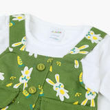 Newborn Girls Full Sleeves Frock - Green, Newborn Girls Frocks, Chase Value, Chase Value