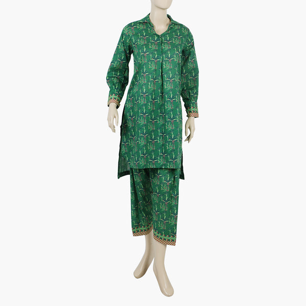 Teens Printed Shalwar Suit - Green