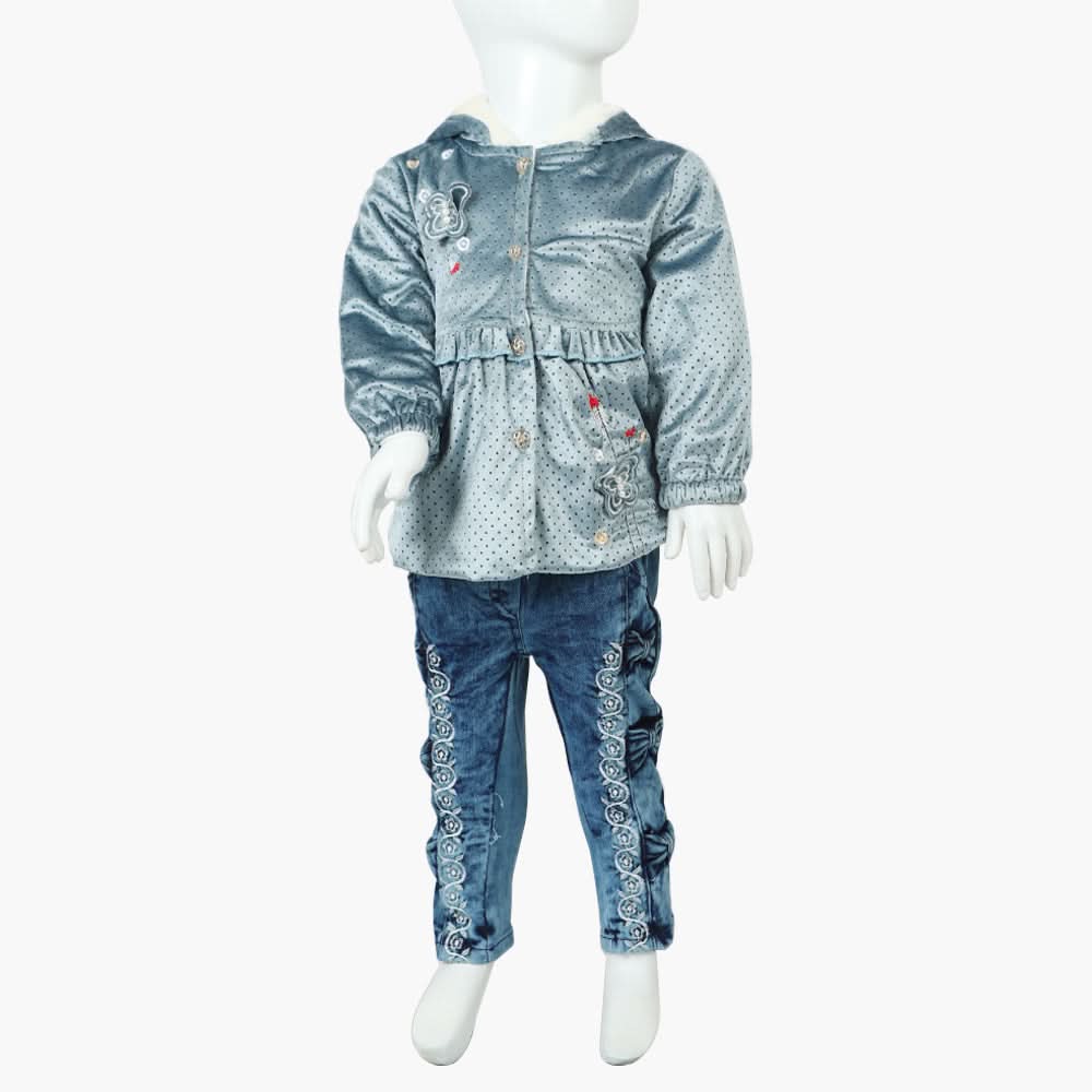 Girls Pant Suit - Steel Blue, Girls Suits, Chase Value, Chase Value