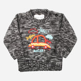 Newborn Girls Full Sleeves Sweater - Dark Grey, Newborn Girls Winterwear, Chase Value, Chase Value