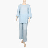 Women's Western 2 Pcs Suit - Light Blue, Women Night Suit, Chase Value, Chase Value