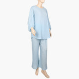 Women's Western 2 Pcs Suit - Light Blue, Women Night Suit, Chase Value, Chase Value