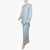 Women's Western 2 Pcs Suit - Light Blue, Women Night Suit, Chase Value, Chase Value