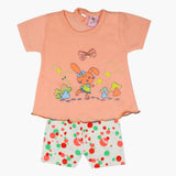 Newborn Girls Half Sleeves Suit - Peach, Newborn Girls Sets & Suits, Chase Value, Chase Value