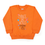 Girls Full Sleeves Sweat Shirt - Orange, Girls Hoodies & Sweat Shirts, Chase Value, Chase Value