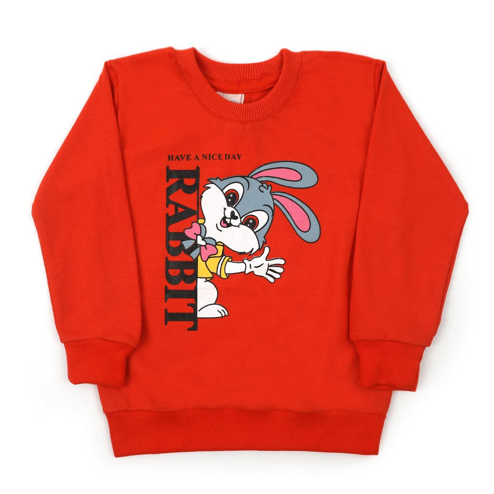 Girls Full Sleeves Sweat Shirt - Orange, Girls Hoodies & Sweat Shirts, Chase Value, Chase Value