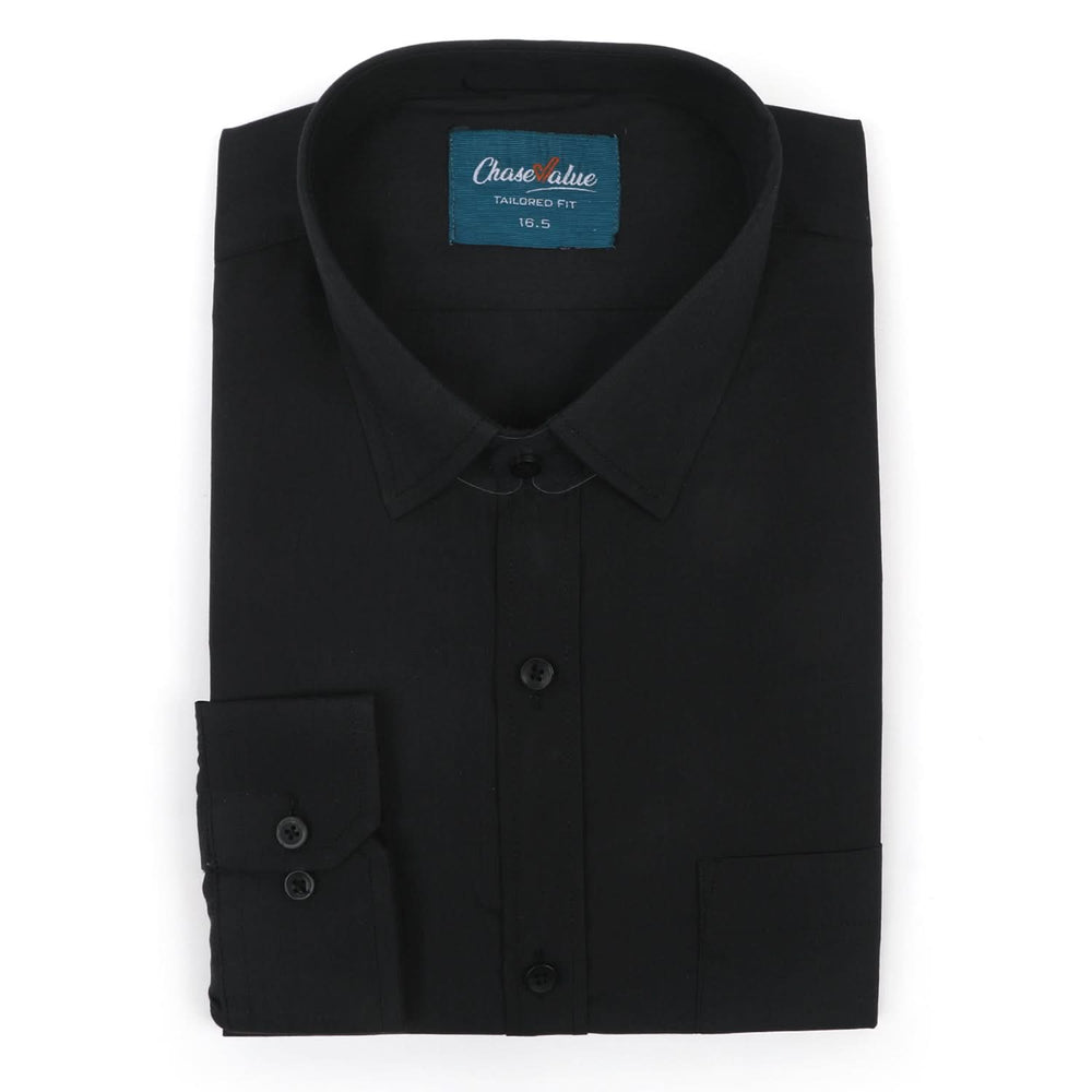 Men's Plain Formal Shirt - Black, Men's Shirts, Chase Value, Chase Value