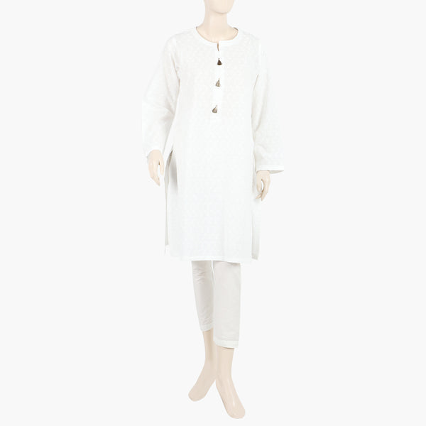 Eminent Women's Stitched Kurti - White
