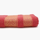 Bath Towel Greek Border - Pink, Bath Towels, Chase Value, Chase Value