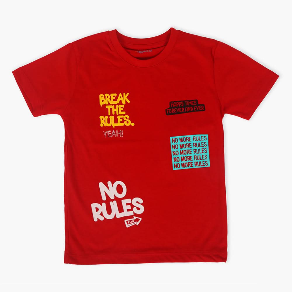 Boys Half Sleeves T-Shirt - Red, Boys T-Shirts, Chase Value, Chase Value