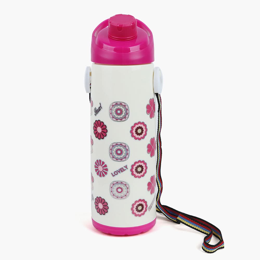 Trinkle Bottle - Large - White & Pink, Tiffin Boxes & Bottles, Chase Value, Chase Value