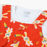 Newborn Girls Full Sleeves Frock - Red, Newborn Girls Frocks, Chase Value, Chase Value