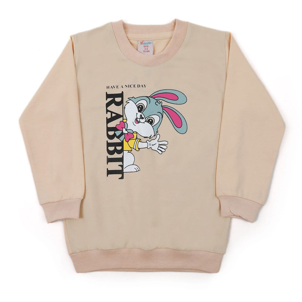 Girls Full Sleeves Sweat Shirt - Peach, Girls Hoodies & Sweat Shirts, Chase Value, Chase Value