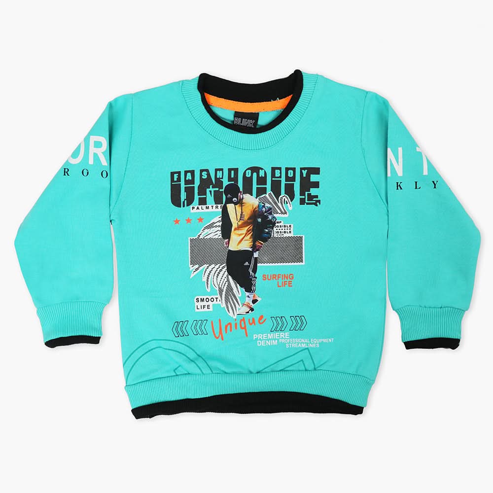 Boys Sweat Shirt - Cyan, Boys Hoodies & Sweat Shirts, Chase Value, Chase Value
