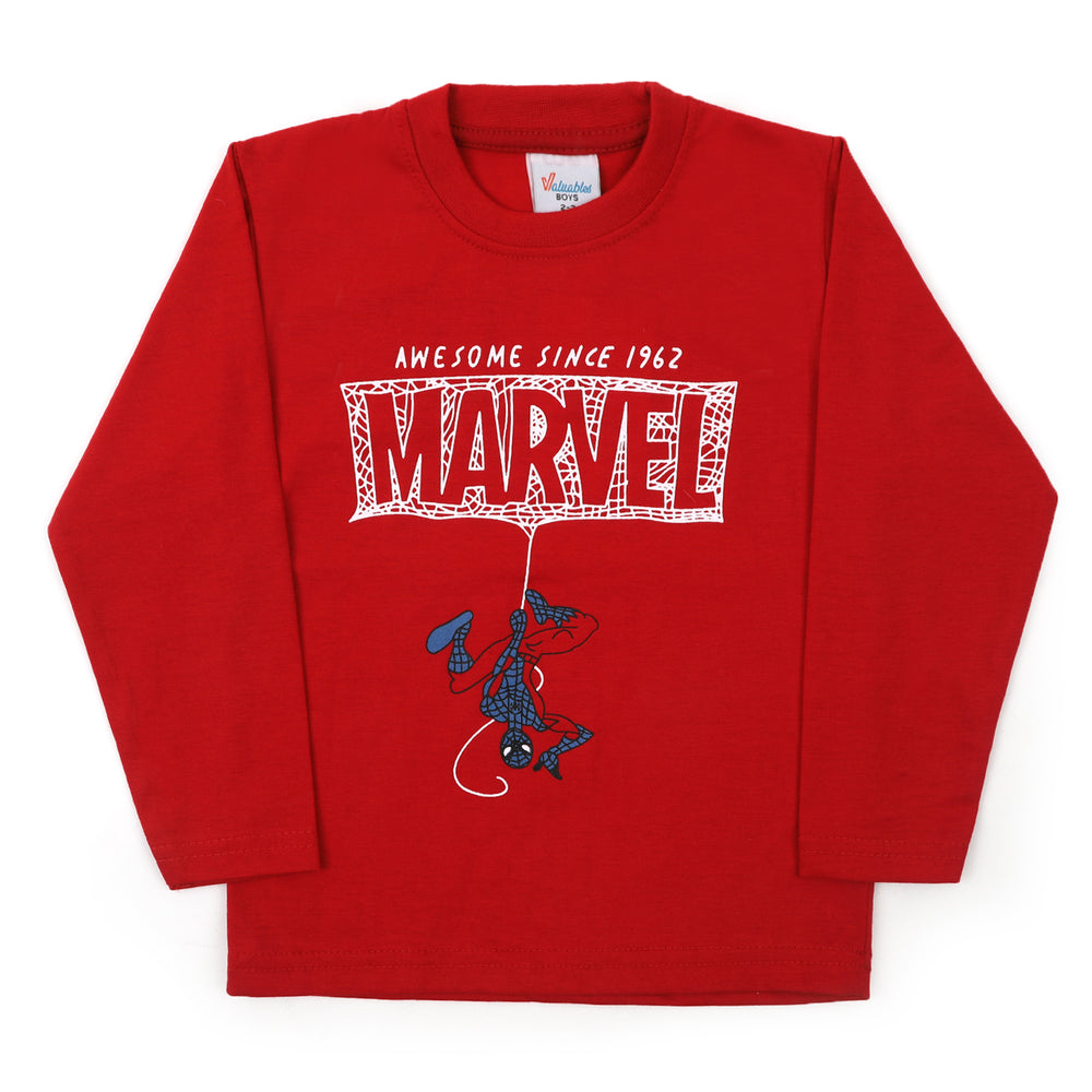 Boys Full Sleeves T-Shirt - Red, Boys T-Shirts, Chase Value, Chase Value