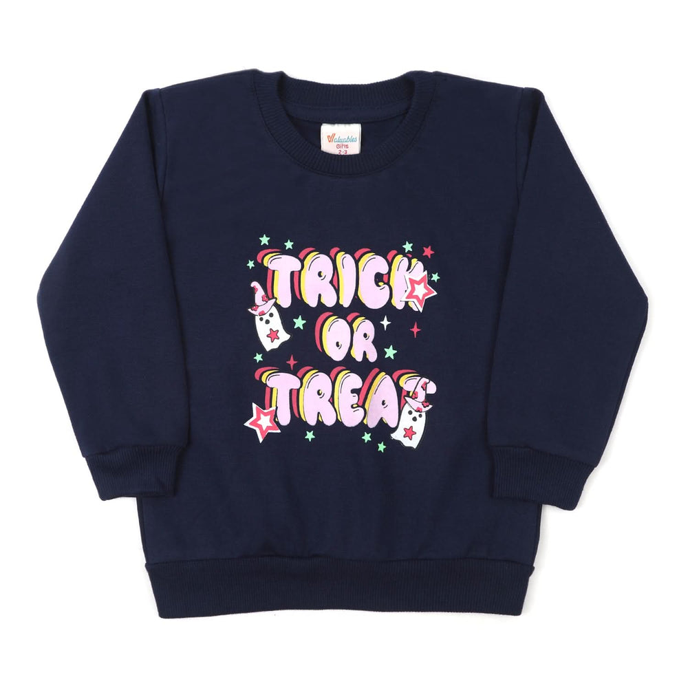 Girls Full Sleeves Sweat Shirt - Navy Blue, Girls Hoodies & Sweat Shirts, Chase Value, Chase Value