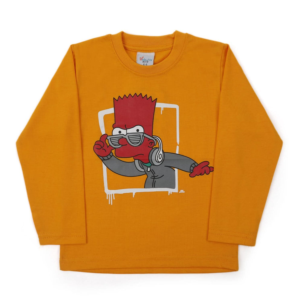 Boys Full Sleeves T-Shirt - Yellow, Boys T-Shirts, Chase Value, Chase Value