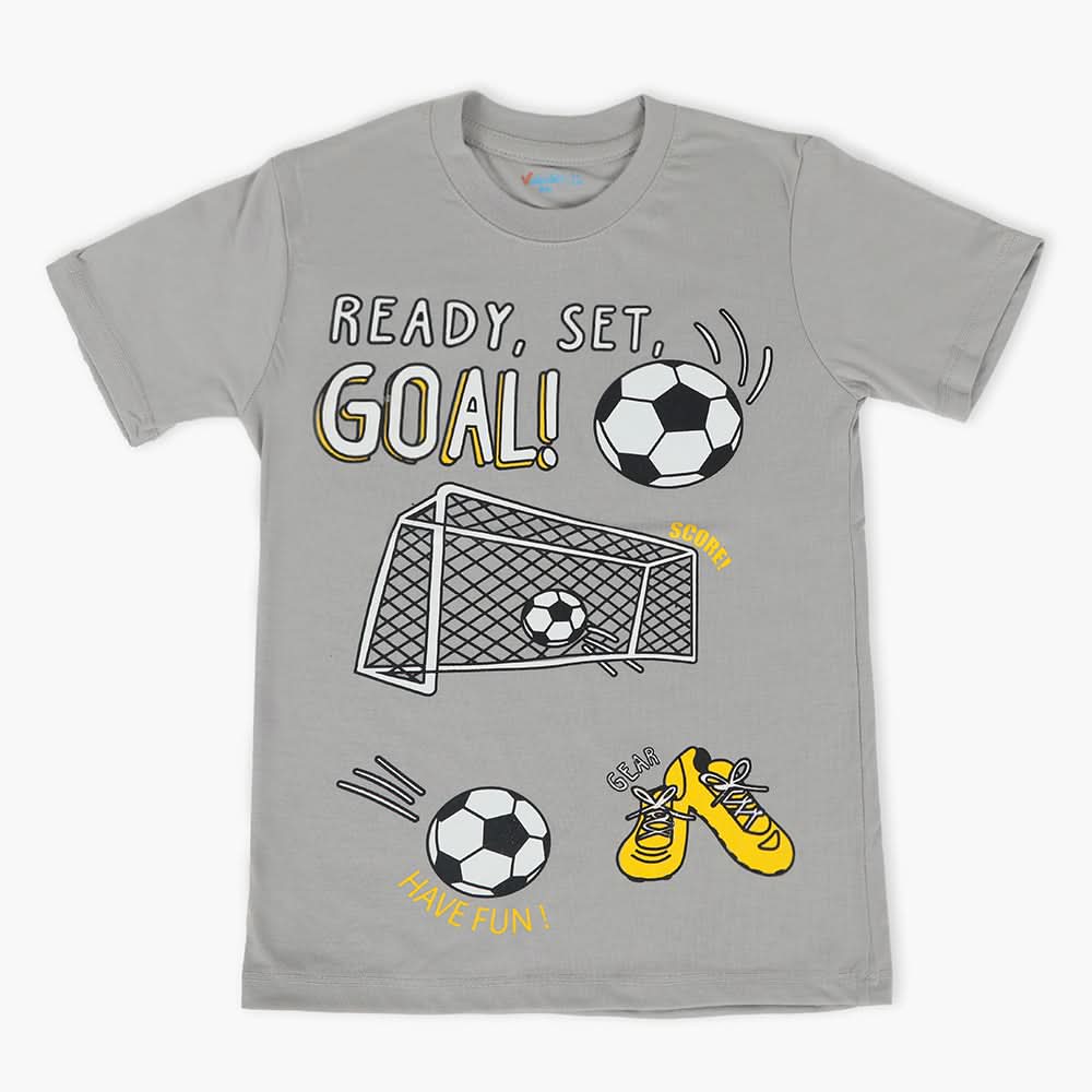Boys Half Sleeves T-Shirt - Grey, Boys T-Shirts, Chase Value, Chase Value