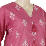 Women's Embroidered Stitched Kurti - Pink, Women Ready Kurtis, Chase Value, Chase Value