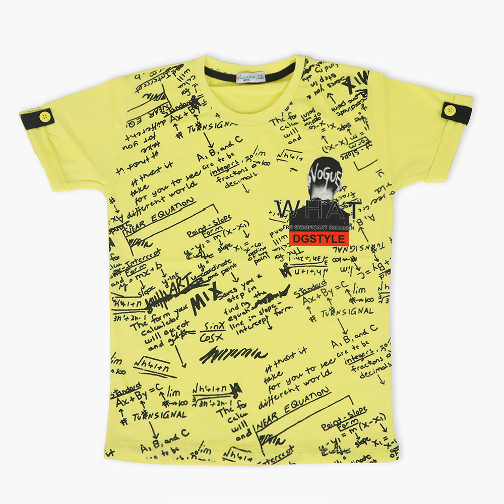 Boys Half Sleeves T-Shirt - Yellow, Boys T-Shirts, Chase Value, Chase Value