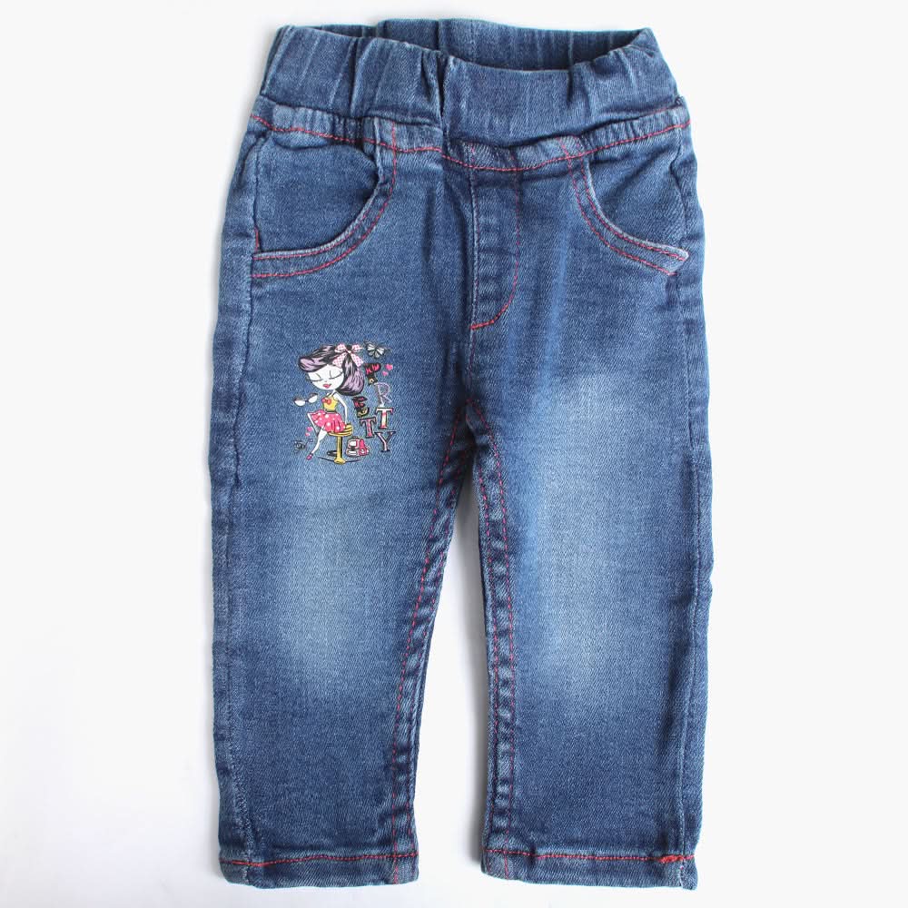 Newborn Girls Denim Pant - Blue, Newborn Girls Shorts Skirts & Pants, Chase Value, Chase Value