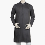 Men's Slim Fit Embroidered Kurta - Charcoal, Men's Kurtas, Chase Value, Chase Value