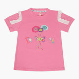 Girls Half Sleeves T-Shirt - Pink, Girls T-Shirts, Chase Value, Chase Value