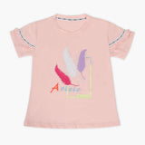 Girls Half Sleeves T-Shirt - Baby Pink, Girls T-Shirts, Chase Value, Chase Value