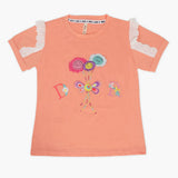 Girls Half Sleeves T-Shirt - Peach, Girls T-Shirts, Chase Value, Chase Value