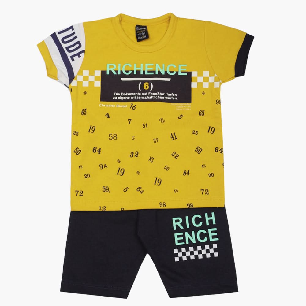 Boys Half Sleeves Suit - Lemon, Boys Sets & Suits, Chase Value, Chase Value